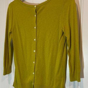 Chartreuse Back Button Down Blouse